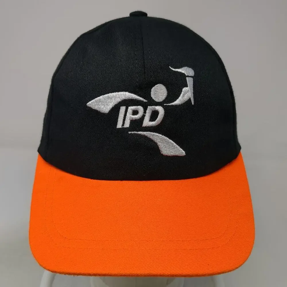 Black Orange IPD Torch Logo Baseball Cap One Size Strapback Hat Embroidered